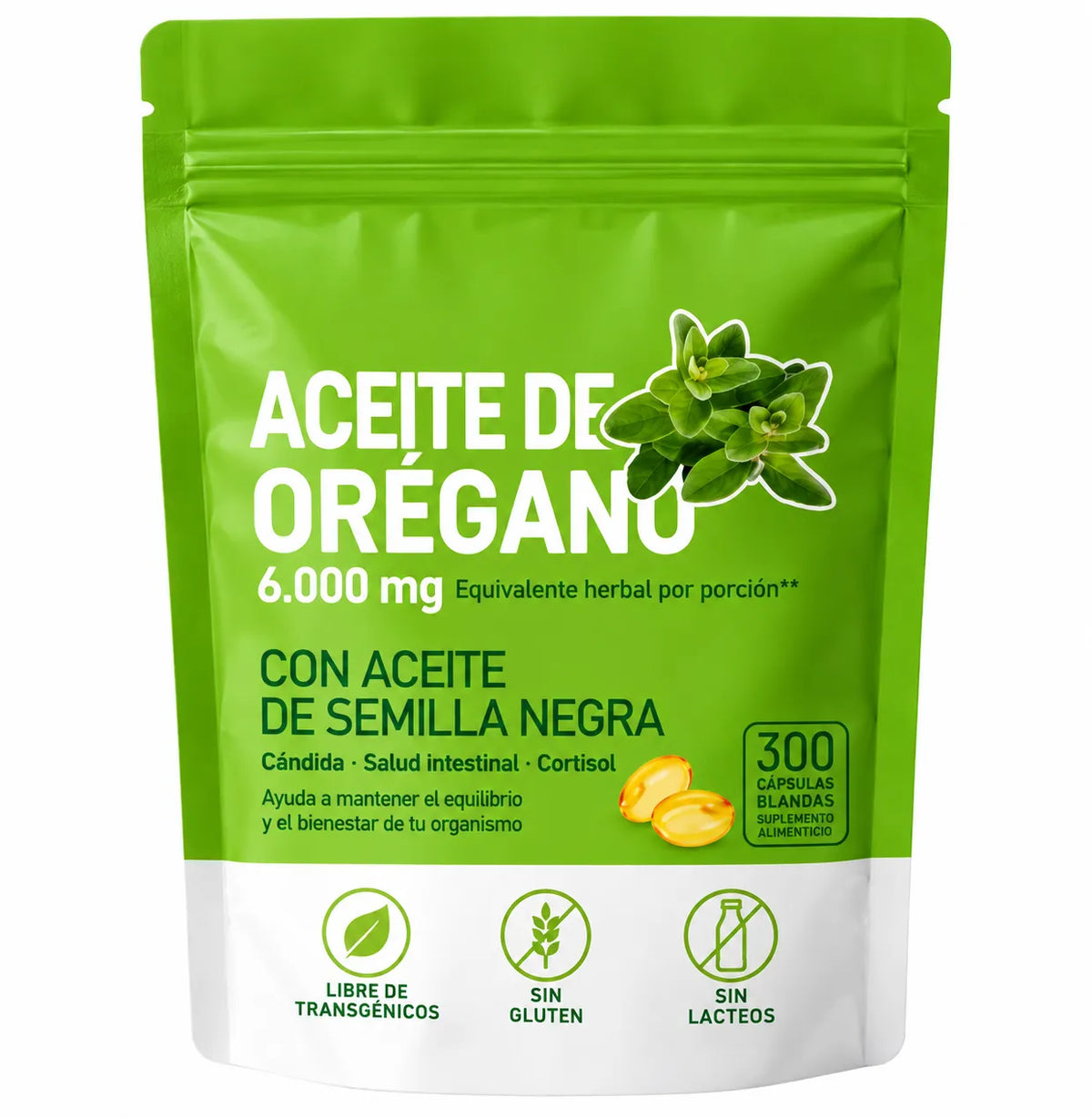 Aceite de Orégano con Semilla Negra | 300 Cápsulas